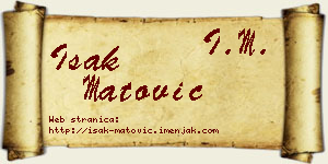 Isak Matović vizit kartica